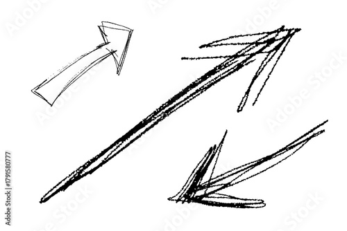 Rough Pencil Arrows Illustration for Design and Presentation