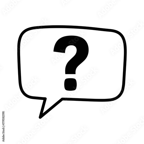 Question mark inside a speech bubble