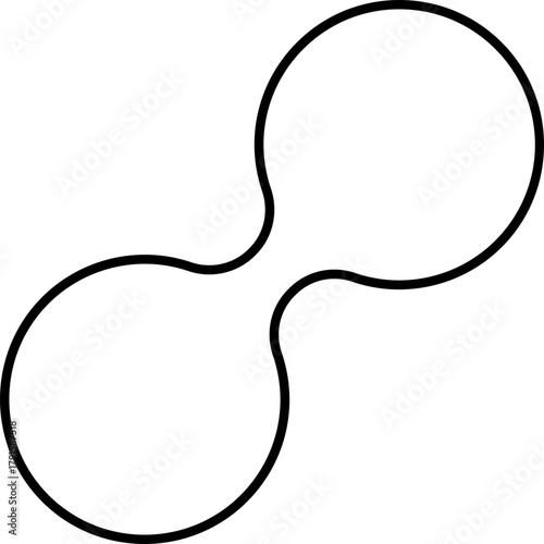 Modular outline of two connected hollow circles joined in a simple linear pair.