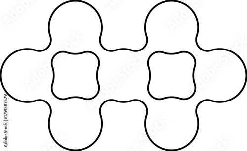 Outlined hollow circles organized in a staggered row arrangement creating an offset modular pattern.