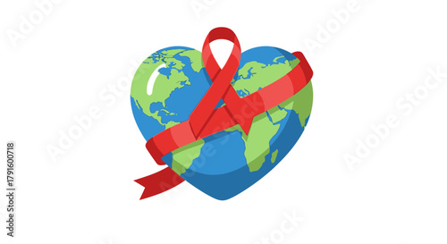 World AIDS Day A Global Heart of Support and Awareness for the Fight Against AIDS, Embracing the World