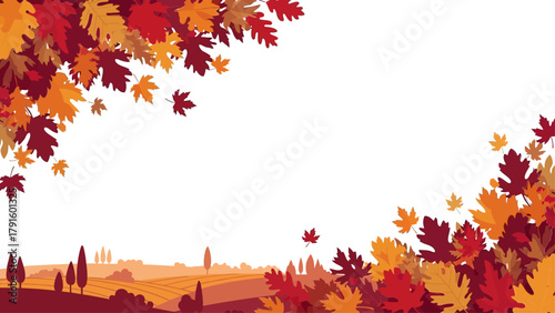 leaf fall border decoration