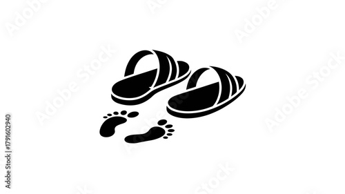 Find your perfect flip flops summer footwear sandals with beach steps footprints for vacation 100