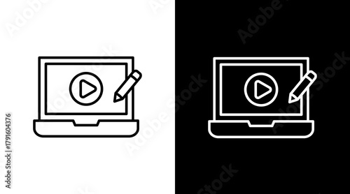 Content Marketing  White Icon Set Design