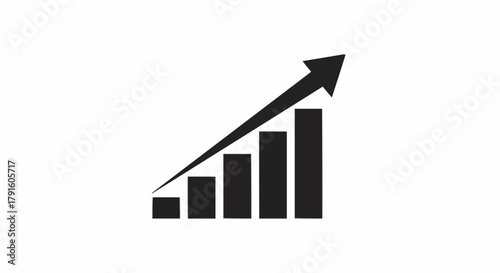 Rising graph icon representing growth and financial progress in business.