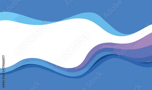 Abstrakte Vektorwelle mit Farbverlauf in Blau und Lila auf weißem Hintergrund