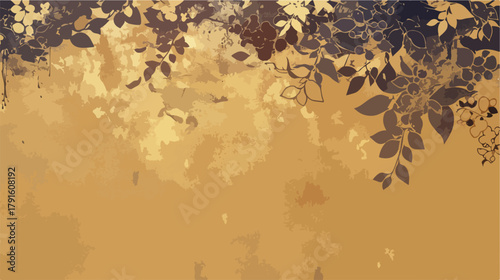 Elegantes Vektor-Hintergrunddesign mit floralen Elementen in Goldtönen, das eine luxuriöse und anspruchsvolle Atmosphäre für verschiedene Projekte schafft.