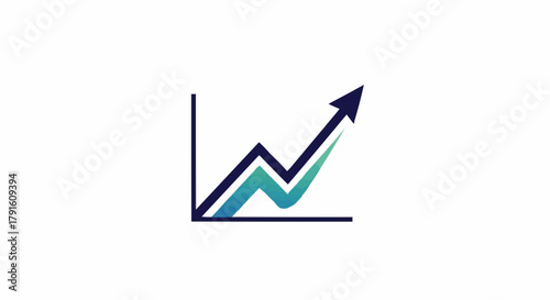 Upward trending graph with arrow indicating growth and progress.
