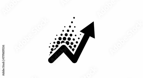 Abstract upward arrow representing growth and progress in business or technology.