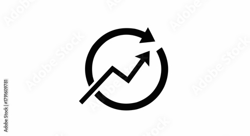 Continuous Improvement and Growth Cycle Icon Isolated.