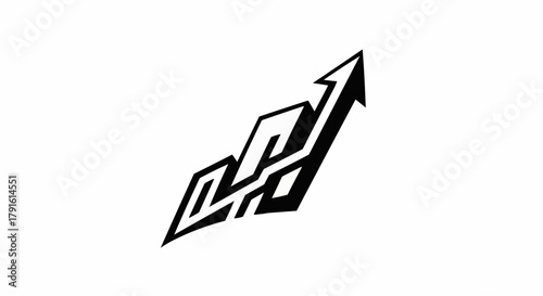 Abstract graphic representing upward trend and growth.