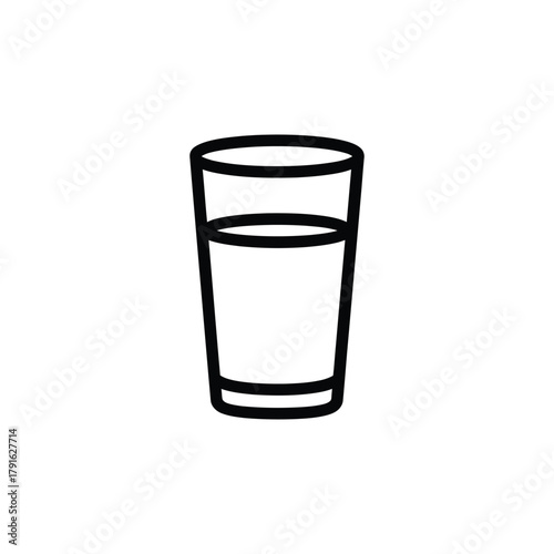 Glass of water icon on transparent background for websites, presentations