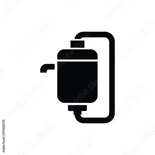 Reservoir System Icon on Transparent Background. Liquid Storage Component