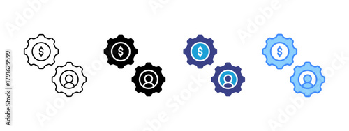 Mechanism icon set multiple style collection