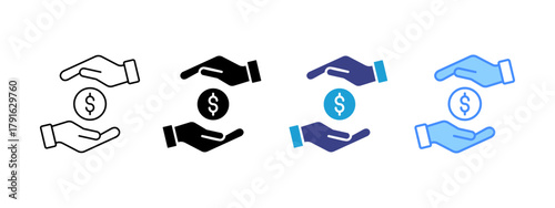 Exchange icon set multiple style collection