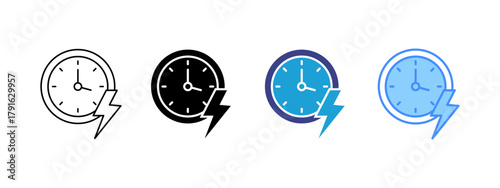 Speed icon set multiple style collection