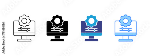 Settings icon set multiple style collection