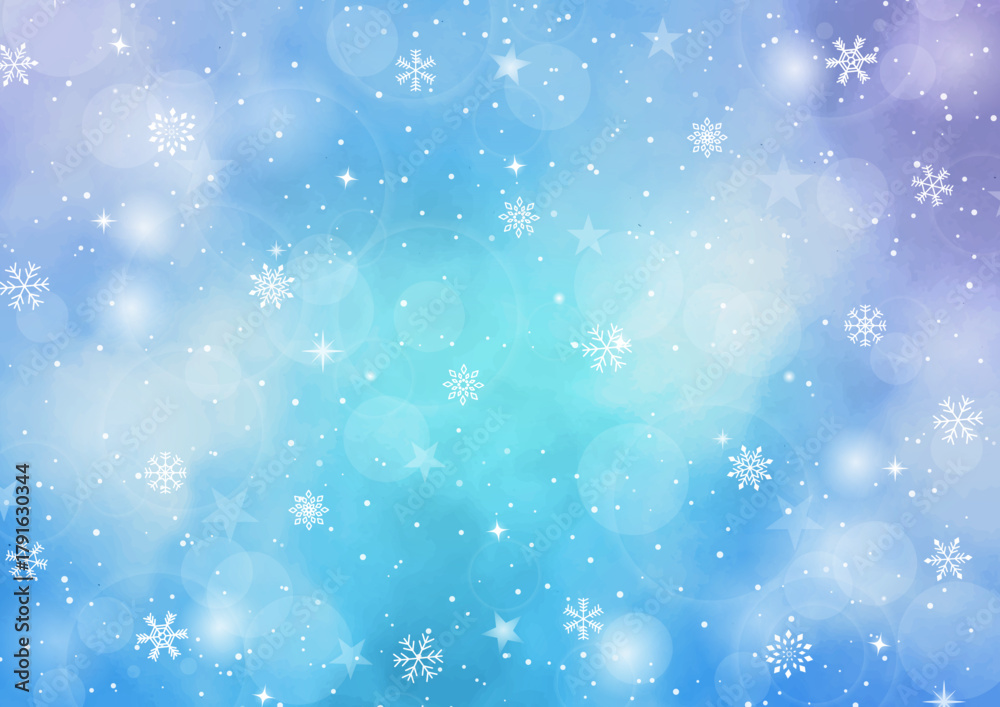 Fototapeta premium 水彩の雪の背景