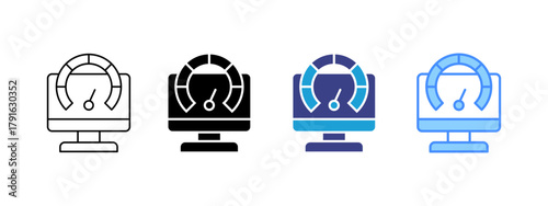 Speedometer icon set multiple style collection