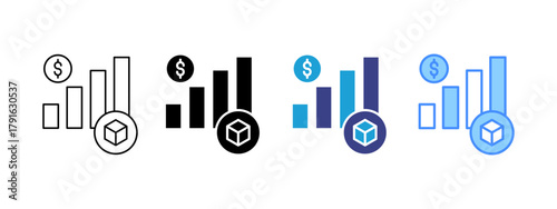 Growth icon set multiple style collection