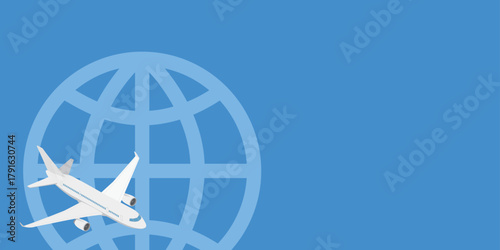 飛行機と地球の背景素材