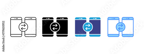 Exchange icon set multiple style collection