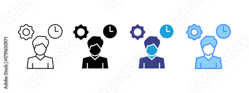 Productivity icon set multiple style collection