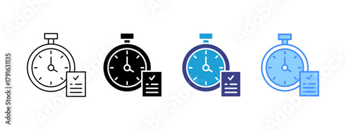 Time Management icon set multiple style collection