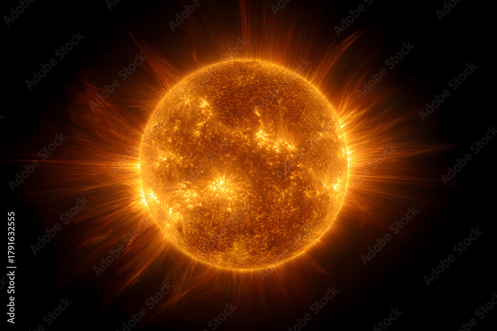 Obraz premium X-ray image of the sun, sunspots, coronal mass, solar flare, Solar Dynamics Observatory