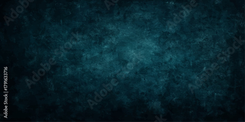 Dark blue grunge texture wall backdrop with vintage space cloud design and old paint pattern