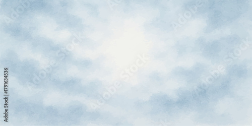 Blue sky background with beautiful white cumulus clouds on a clear, sunny day