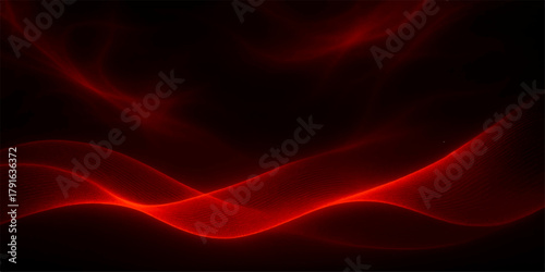 Flowing red silk texture with an abstract wave pattern, creating a soft, curved background design