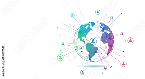 Global Network Connection Connecting People Worldwide, Communication, Digital Technology