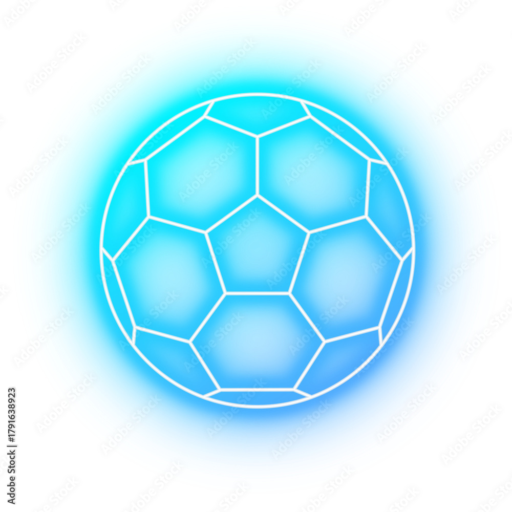 Fototapeta premium Glowing Neon Soccer Ball graphic
