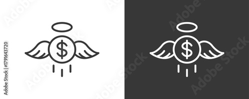 Angel Investor Icon Set Vector Collection Isolated In Black And White
