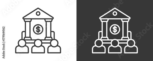 Banking Icon Set Vector Collection Isolated In Black And White