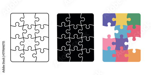 Puzzle mat graphic isolated on white background for learning and play design projects