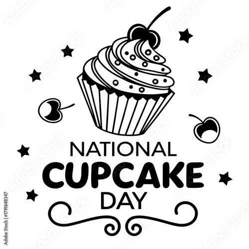 NATIONAL CUPCAKE DAY vector illustration 