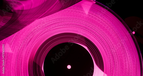 colorful music background with vinyl records