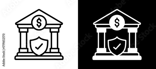 Banking And Insurance whiteblack icon