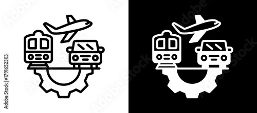 Transportation Services whiteblack icon