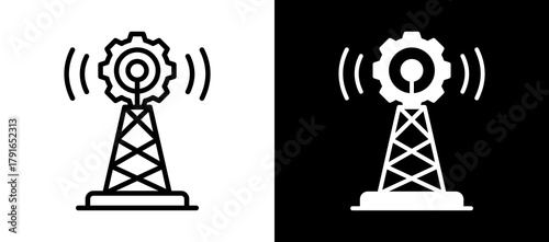 Telecommunication Services whiteblack icon