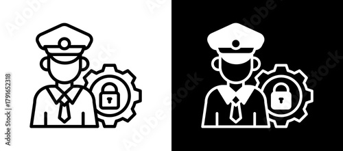 Security Services whiteblack icon