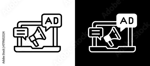 Marketing And Advertising whiteblack icon
