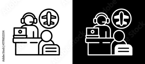 Travel Agency whiteblack icon