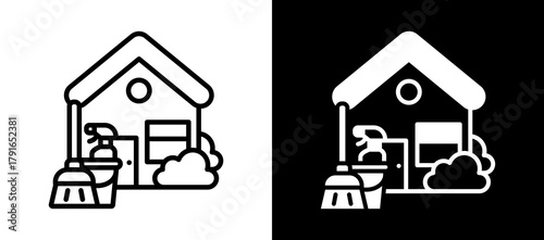 Cleaning Services whiteblack icon