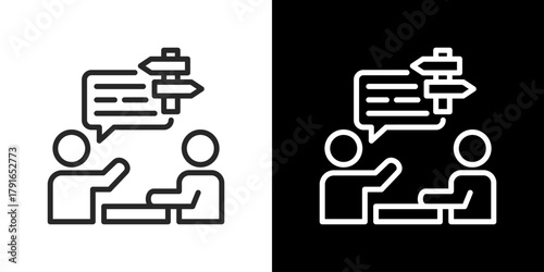 Guidance Icon Set. Clean Line Design With Light And Dark Versions For Versatile Use.