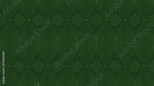 Seamless pattern of vertical eye line in green color. Vector art of lines forming eye pattern in green color shade. For poster, leaflet, background, wallpaper, banner, and vector template.
