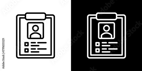 Profile Icon Set. Clean Line Design With Light And Dark Versions For Versatile Use. 