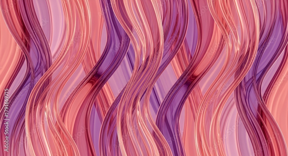 Fototapeta premium Abstract flowing lines in shades of pink and purple create a dynamic design